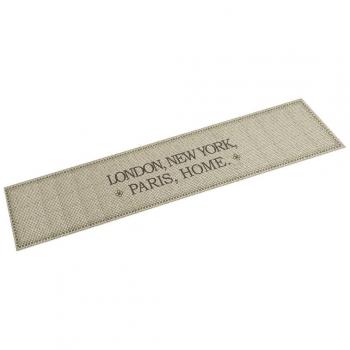 Alfombra de cocina lavable de terciopelo 60x300 cm en color gris topo para el hogar
