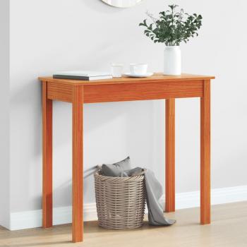 Mesa consola de madera maciza de pino 80x40x75 cm en colores Natural, Blanco, Negro y Marrón cera