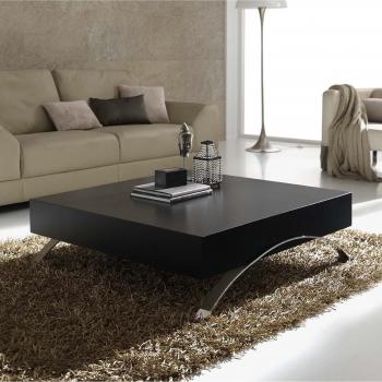 Dfierro Ami Mesa de Centro con Caja, Madera, Negro, 120.00x70.00x35.00 cm