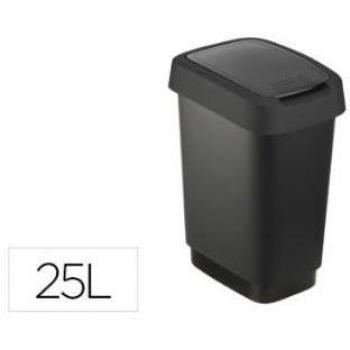Rotho 7544011 Twist Cubo de basura Polipropileno Negro/Antracita 33,3 x 25,2 x 47,6 cm