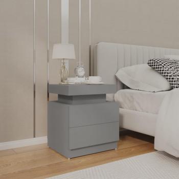 Mesita de noche gris 45x35x52 cm madera multicapa aglomerado Vidaxl