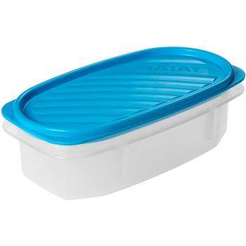 Tatay Fiambrera de Alimentos, Hermética, 0.5L de Capacidad, Tapa Flexible a Presión, Libre de BPA, Apto Microondas y Lavavajillas, Color Azul. Medidas: 18.4 x 9.7 x 6.1 cm