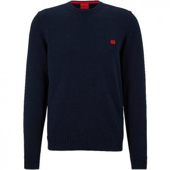 HUGO Jersey para hombre - San Cassius de punto, cuello redondo y diseño unicolor en algodón suave