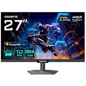 GIGABYTE M27UP Monitor de Juego 27” 4K UHD - Modo Dual (4K 160Hz o FHD 320Hz), 3840 x 2160, 1ms, FreeSync Premium Pro
