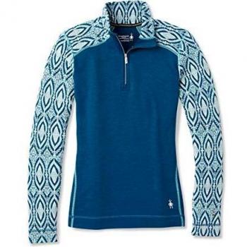 Smartwool NTS Mid 250 Pattern Zip T Baselayer, color azul claro, tamaño small