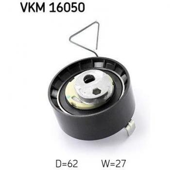 Polea tensora SKF VKM 16050 para correa dentada, incluye características de deflexión y guía