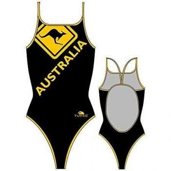 Traje de Baño Turbo Australia Señal Canguro Negro/Amarillo XXL