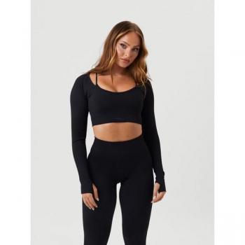 Björn Borg Alice Stenlöf Seamless Cropped Longsleeve Black, XSS