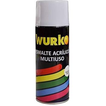 Wurko - Spray Pintura Esmalte Acrílica Blanco Mate, Bote 400 ml