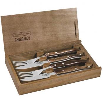 Tramontina 4-Piece Engravable Steak Cutlery Set - Paisano (2 Knives + 2 Forks)
