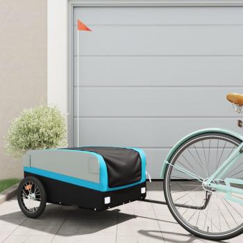 Remolque para bicicleta de carga vidaXL, hierro, capacidad 45 kg, disponible en colores negro, amarillo y azul