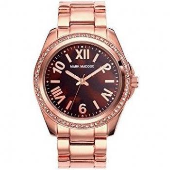Mark Maddox Women's Quartz Watch with Brown Dial Analogue Display and Rose Gold Bracelet MM3017-43