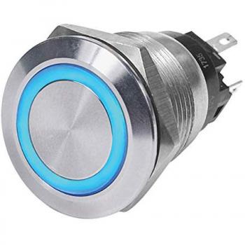 Blue Sea 4160 SS Blue LED Push Button Switch - Off-On - 10A