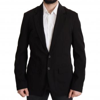 Dolce & Gabbana Black Wool Single Breasted Coat Blazer - IT50 | L