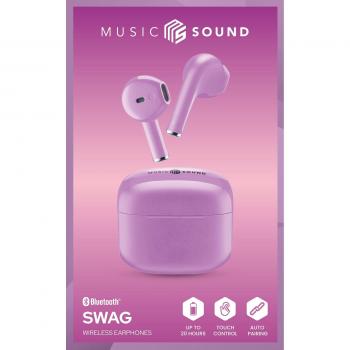 Auriculares True Wireless Bluetooth SWAG MS Violeta con Autonomía de hasta 20 horas