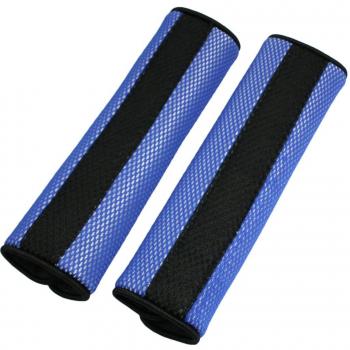 Par de Almohadillas de Cubierta de Cinturón de Seguridad Color Negro & Azul de Cierre Desmontable de Motor