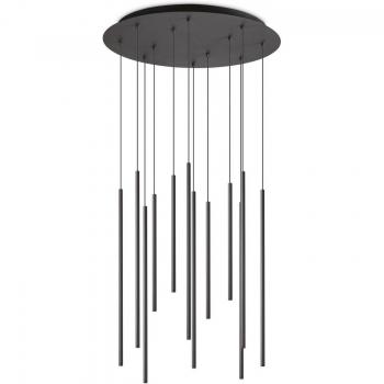 Filo Lámpara colgante LED 12 luces Negro