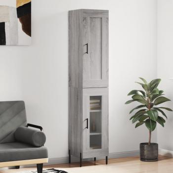 Aparador alto de madera multicapa gris Sonoma 34,5x34x180 cm