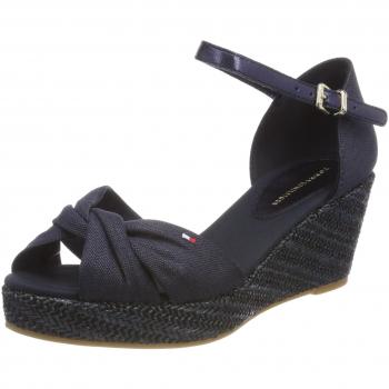 Tommy Hilfiger Iconic Elba Metallic Canvas, Alpargata para Mujer, Azul