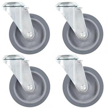 Ruedas giratorias con agujero pasador 16 unidades 100 mm