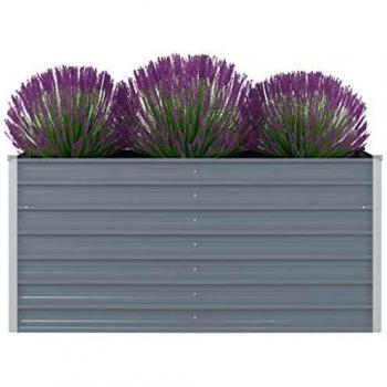 vidaXL Jardinera elevada 160x80x77 cm acero galvanizado gris