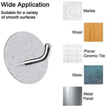 Ganchos autoadhesivos, gancho adhesivo Acero inoxidable Pesado Fuerte Resistente al agua Perchas de pared para toalla Llave Pared Sala de estar Baño y cocina