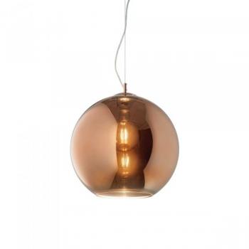 Colgante de cobre NEMO 1 bombilla de metal, lámpara colgante de techo tipo cúpula pequeña, 1 luz, acabado en cobre, casquillo E27