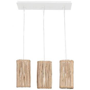 Lámpara de Techo Home ESPRIT Blanco Natural Madera de eucalipto 50 W 20 x 20 x 40 cm