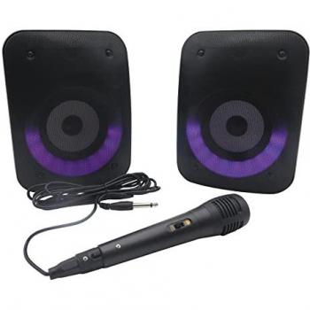 Lexibook iParty Pareja de Altavoces Bluetooth Estéreo con Micrófono, 2 Altavoces Bluetooth Estéreo, Brillante, 3H de duración de la batería, Bluetooth 5.0