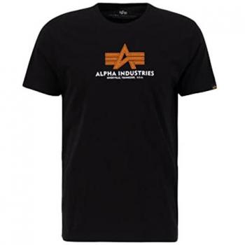 Alpha Industries Basic Rubber Black T-Shirt for Men - Size XL