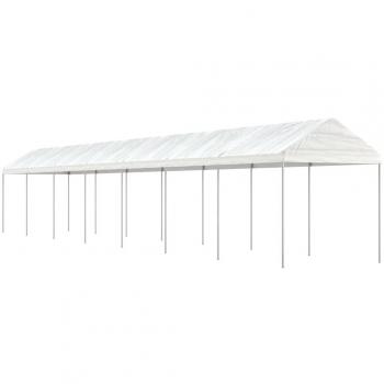 Cenador Gazebo con tejado blanco 15,61x2,28x2,69 m en polietileno Vidaxl