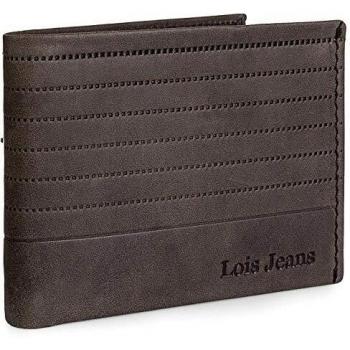 Lois - Carteras para Hombre Piel - Cartera Hombre Marca LOIS - Billeteras para Hombre con Compartimento para Tarjetas - Monedero Hombre Piel Verdadera con Cremallera - Cartera Tarjetero Hombre, Marron
