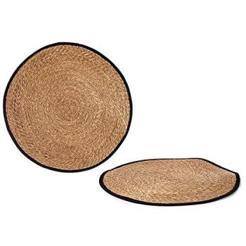 Alfombra Natural de Fibra con Borde Negro 100 cm Alta Calidad