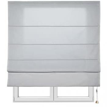 Estor Plegable Translúcido con Varillas Gris 45 x 175 cm - Cortina Premium para Ventanas y Puertas