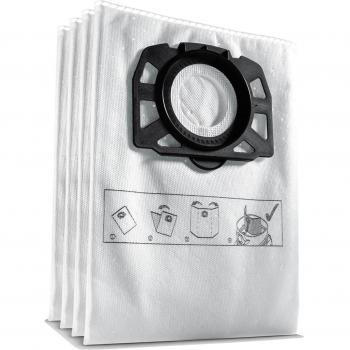 Kärcher 2.863-006.0 Bolsas de Filtro de Fieltro para Aspiradoras MV 4/5/6, Pack de 4 Unidades