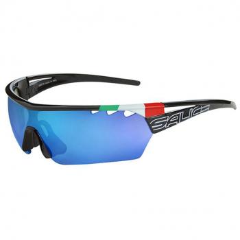 Salice 006 ITA RWX Men's Black Sunglasses with Blue Accents