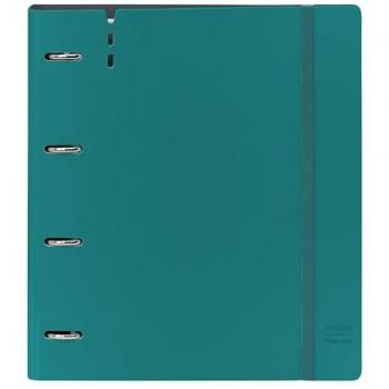 Carpeblock PP Foam 4 Anillas 35mm con Recambio Verde Agua, incluye 100 Hojas A4, dimensiones de 27x4x32 cm, ideal para niños de diferentes edades, cómoda y versátil, de calidad