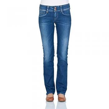 Jeans Pepe Jeans Gen para mujer, rectos, tiro medio, doble botón en cintura, 29/30, algodón y poliéster