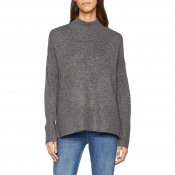 SELECTED FEMME Slflara LS Knit Highneck W, suéter para Mujer, Gris Medium Grey Melange, 40