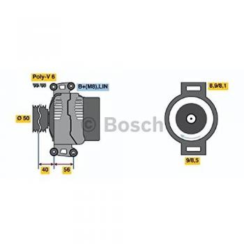 Generador trifásico BOSCH 0 986 047 640, alternador de alta eficiencia, potencia nominal de 10 kVA, frecuencia de 50 Hz, voltaje de salida de 400 V, diseño compacto y ligero,