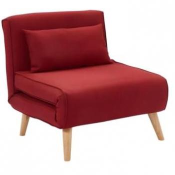 Sillón cama POSIO de tela - Rojo