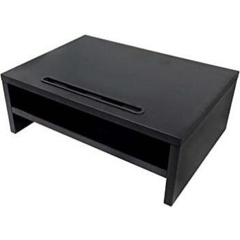 Phoenix Soporte Elevador de Monitor de Madera con 2 Alturas, Soporte para Teléfono y Gestión de Cables Ancho 38.5 x Alto 14 x Fondo 28 cm