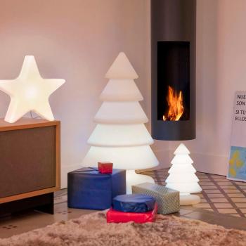 Árbol de Navidad Decorativo con Luz LED Interior Snowy 40 cm - Dimensiones: 18x27x39 cm