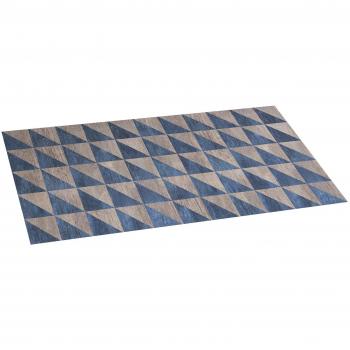 STOR PLANET Geométrica Azul Alfombra vinílica, 100% PVC Reciclado, 50 x 110 cm
