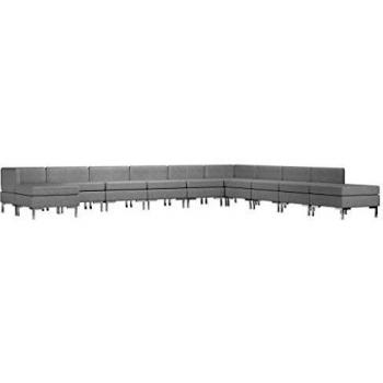 vidaXL Conjunto de sofás de 11 piezas tela gris claro
