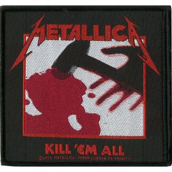 Metallica Kill 'Em All Unisex Patch - Black/White/Red, 100% Polyester Band Merchandise