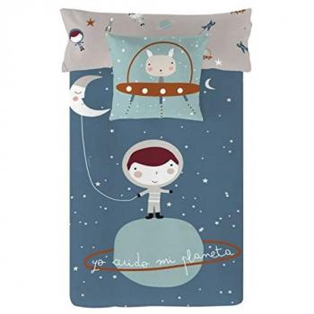 Funda Nórdica Reversible Infantil 100% Algodón Planeta A - Haciendo El Indio (Cama 105) Fabricado en España