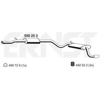 Silenciador trasero ERNST 550253 para FIAT Seicento / 600 3/5 puertas