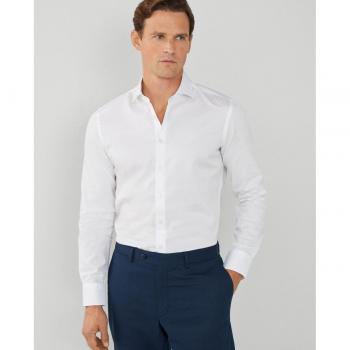 Camisa Hackett London Magic Blanco de Manga Larga Slim Fit para Hombre