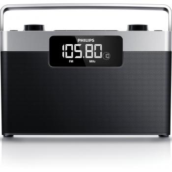 Philips Radio Portátil AE2430 Negro, Sintonizador FM/MW, LCD Amplia